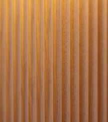 Ridged wooden wall texturing in a modern office