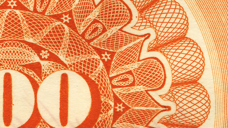 Zoomed in image of a bank note for the Market Perspective cover